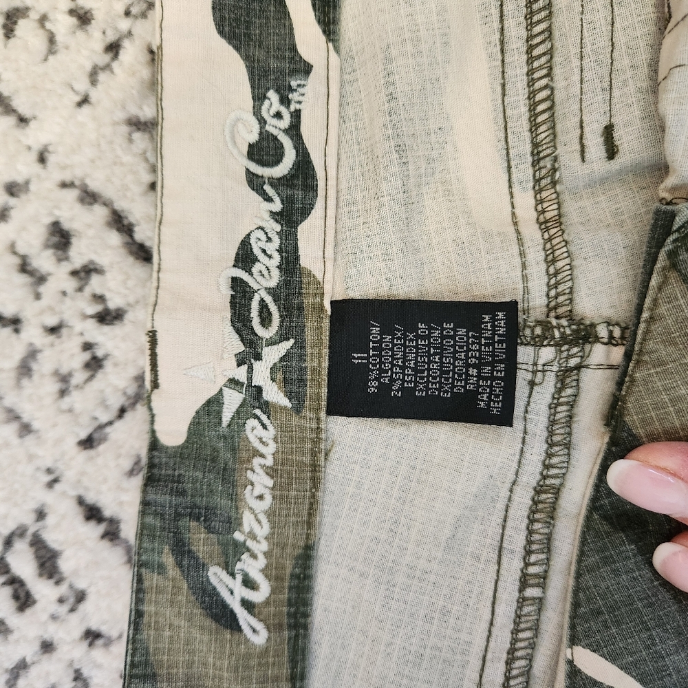 Cargo Camo Drawstring Pants Wide Leg Midrise Gorpcore Y2k size 11 - Picture 8 of 16
